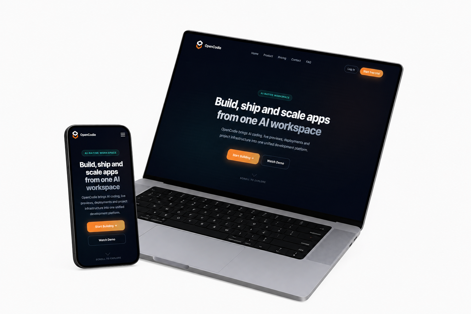 OpenCodie platform mockup